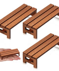 3 Piece Tiny Miniature Wooden Bench Set For Dollhouses 1 12 Scale Park Chairs Craft Wood Accessories For Fairy Gardens
