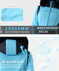 Women's One Piece Ski Suit Insulated Snowsuit For Outdoor Winter Sports Warm And Waterproof Jumpsuit With High Stretch Nylon Spandex Duck Down Fill Slim Yet Flattering Fit Blue XS with waterproof rating and windproof features