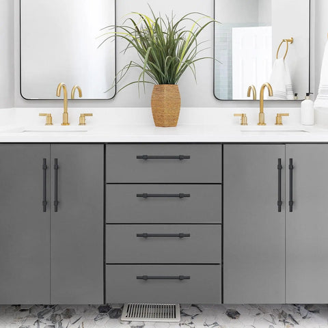 Rock Solid 30 Pack Black Cabinet Handles With 5 Inch Hole Center For Kitchen Drawer Pulls And Bathroom Vanity Refresh Featuring Rust Proof Stainless Steel Square Design That Kicks Up Your Sweet Home Makeover