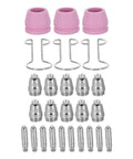 Plasma Torch Consumables One Set With Nozzle Tip And Electrodes For Pro Grade Precision Cutting And Welding Accessories Durable Replacement Parts For Air Plasma Cutter, pink tips and metal parts