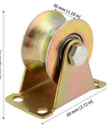 6 Pack 2 Inch U Groove Wheel Pulley Kit With Steel U Type Track Wheel Rigid Caster With Bracket For Inverted Track