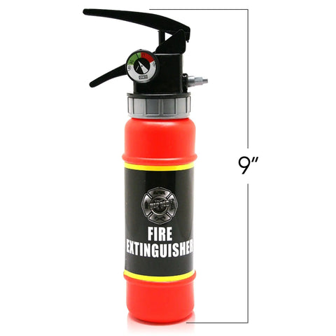 Realistic Nine Inch Fire Extinguisher Squirter Toy Pack Of Two Pump Action Water Blaster For Kids Backyard Bash, red plastic blaster.