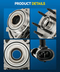 Front Wheel Bearing Hub Assembly 6 Lug With ABS For 1999 To 2006 Chevrolet Silverado 1500 4WD, Tahoe 4WD, close-up details