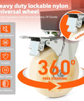 Heavy duty lockable nylon wheel for Upgraded Pro Grade Drywall Cart Dolly 2400 Lb Capacity with 360-degree steering