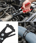 130 Piece Spring Band Hose Clamp Kit With Swivel Pliers 16 Sizes From 6 Mm To 25 Mm in use on car radiator hose