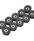10 Pack Heavy Duty U Groove Pulley Roller Bearing With Nylon Coated U Shaped Guide Rail Wheels For Sliding Doors Wardrobes Cabinets Tracks Smooth Glide Deep Groove Ball Bearing Roller Wheel black nylon-coated U-groove wheels