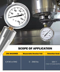 Drawbar Pull Gauge For CNC Spindles Direct Readout 0 To 3000 Lbs Five Eighths Inch Eleven Thread Retention Knob Works On CAT40 And BT40 CNC Machines Heavy Duty Spindle Pull Test Meter For Precise Readings, gauge on CNC spindle