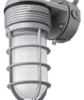 Wall Mount LED Vapor Tight Light Fixture 600 Lumens 4000K Neutral White 15W 120V Gray Durable Die Cast Aluminum Housing
