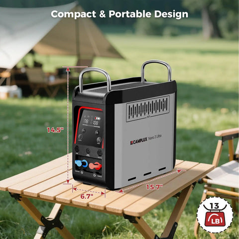 Portable Propane Water Heater With Constant Temperature Control For Camping Showers on wooden table, CSA Certified Safety