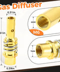 Gas diffuser for welding, 1.61in, M6 thread, brass material, non-stick design ensuring efficient gas flow for welding tasks.
