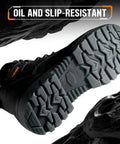 Steel Toe Waterproof Work Boots For Men, Tough As Nails, oil and slip-resistant sole, EH Electrical Hazard Protection