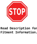 Stop sign image with text 'Read Description for Fitment Information' for Front Wheel Hub and Bearing Assembly Replacement