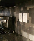 Peel And Stick Metal Backsplash Panels 12 By 12 Inch Square, 10 Piece Puzzle Set In Silver, Dry Install No Mess, Ideal For Kitchen Backsplash