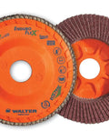 Enduro-Flex Stainless Flap Disc Ceramic Abrasive 4-1/2 Inch Diameter 7/8 Inch Arbor Grit 40 Pack Of 10 front and back view