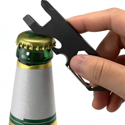 3 Pack Keychain Multi Tool Wrench Ruler Bottle Opener For Men Compact Metal Pocket Gadget opening a bottle