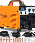 2 In 1 50 Amp Plasma Cutter And MMA Welder With Built In Air Compressor 220V Digital Inverter IGBT Arc Cutter Machine