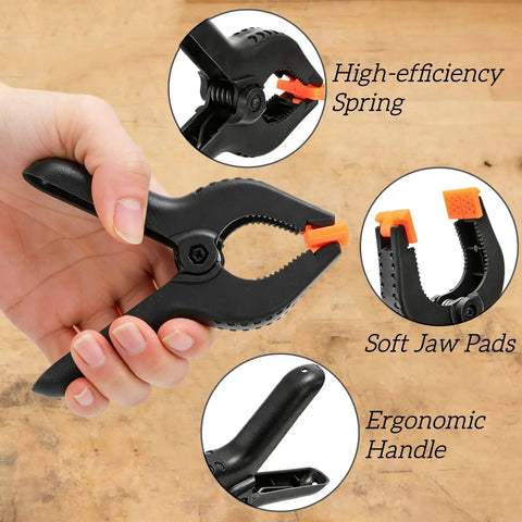 Heavy Duty Strap Band Clamp And Six Inch Quick Release Spring Bar Clamps Seven Piece Killer Combo For Woodwork Diy Frames And Jig Builds Built Solid For Hassle Free Shop Sessions