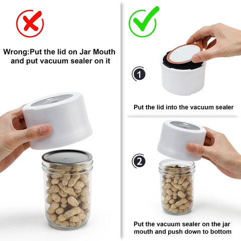 Dual Mason Jar Vacuum Sealer Kit With Separate Wide Mouth And Regular Mouth Sealers Plus 20 Canning Lids instruction guide