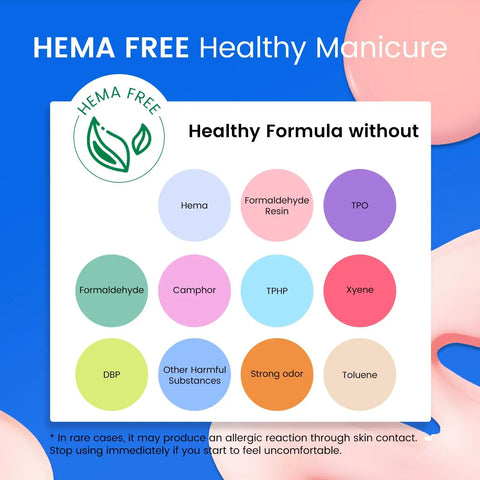 HEMA-free gel nail polish health benefits chart for Gel Nail Polish Set With 24 Vivid Colors, 18ml Bottles, Starter Kit Includes Matte And Glossy Base Coat Top Coat Primer, Blooming Builder Gel, And Easy Swatch System For At-Home Manicures, Perfect Gift For Women