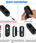 Quick installation steps for No Drill Adhesive Doorbell Mount For Arlo Video Doorbell 2K HD 2nd Gen, anti-theft mount shown