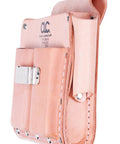 Tan Heavy Duty 5 Pocket Tool Pouch For Belts Up To 2 3/4 Inches, side view showing rugged front pockets and screwdriver loops.