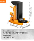 Koerzore 2.5 Ton Toe Jack And 5 Ton Top Hydraulic Floor Jack Heavy Duty Bottle Lift Tool with dimensions 8.3x5.5x9.3 inches.