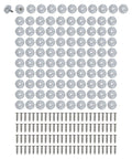 Transparent Non Slip Rubber Feet With Stainless Steel Screws For Chopping Boards Garden Furniture And Small Appliances Clear PVC Anti Slip Pads 1.6 x 1.5 x 0.7 Cm Pack Of 100 Or 150 arranged in grid