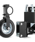 2 Way Gate Latch With 6 Inch Farm Gate Wheel, Heavy Duty Lockable Livestock Fence Hardware Anti Sag For Ranch Corral, Screws Included, Easy Mount For 1 5/8 To 2 Inch Round Fence Tubes on black steel parts