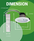 Six Inch Canless Led Recessed Downlights 4 Pack Features Tunable White Temperatures And Adjustable Wattage dimensions with measurements.