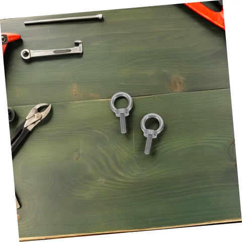 Heavy Duty Stainless Steel Eye Bolt M6x20 With Closed Ring For Machinery And Concrete Anchors, Weatherproof Marine Grade Eye Hardware For Outdoor And Wet Environments, High Strength Wall Anchor Bolt on green wood