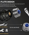 Heavy Duty Oil Filter Wrench With 64mm 14 Flute Aluminum Cartridge Removal Tool Fits Toyota Lexus, showing 14 flute design for secure grip.