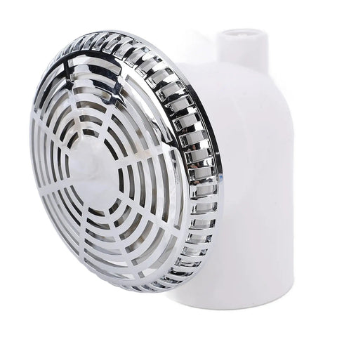 Dpofirs Bathtub Backwater Suction Drainer, PVC Massage Water Suction with chrome grille and white body.