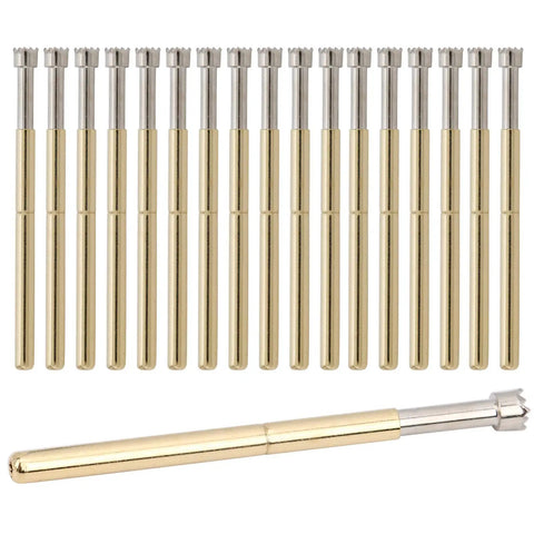 Spring Test Probe Set 100 Pieces Brass Two Millimeter Contact Pins With Nine Claws For Electronics Repair and Industrial Machining