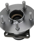 Front view of Rear Wheel Hub And Bearing Assembly Beefed Up For Pontiac Vibe 2009 2010 Toyota Corolla 2009 2019 Toyota Matrix 2009 2014 1 8L With Abs Rear Left And Right 5 Bolt 4 Bolt Square Flange Fwd
