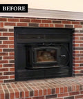 Brick fireplace before using Brick Transformations Whitewash Paint For Brick Walls And Fireplaces, Water Based Acrylic, Low Odor