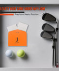 Golf clubs, balls, and 0.25 Inch Reflective Dot Stickers For Golf Launch Monitors, 300 High Reflective Glass Bead Dots displayed