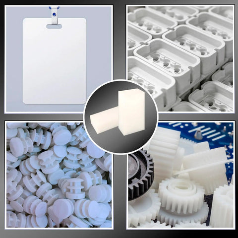 Two Pack High Density UPE Plastic Block 2 Inch Thick 6 Inch Long 3 Inch Wide for Machining and Engineering Projects, Pro Grade White Solid Block Heavy Duty for DIY Home Improvement