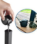 Hand installing 2 Pack Locking Swivel Caster Replacement Wheels For Weber Gas Grill Stem Casters 2.5 Inch Twin Wheel Rubber Caster Wheels
