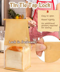Bread And Cookie Bags With Seal And Window 50 Pack Reusable Bakery Bags With Tin Tie Tabs for storing bakery items