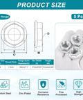Heavy Duty M14x1.5 Serrated Flange Hex Lock Nuts 5 Pack Zinc Plated Carbon Steel Non Slip Fasteners For Machinery Industrial Diy Use Tough Grip For Secure Machinery Assembly
