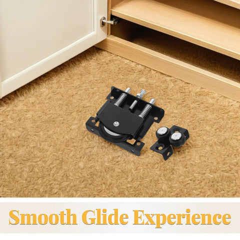 Top Tier Sliding Door Roller Replacement Kit Metal Wheels For Super Smooth And Silent Glide On Wardrobe Closet Hardware Quick Install Strong Build Fits T And U Shape Track Rail Systems Fix Stuck Doors Stop Noise Forever Reliable black metal rollers for wardrobe track repair
