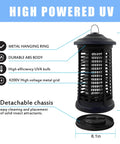 Heavy Duty 4200V Electric Bug Zapper Indoor Outdoor Use Waterproof Mosquito Fly Trap with detachable chassis 11x6.1 inches