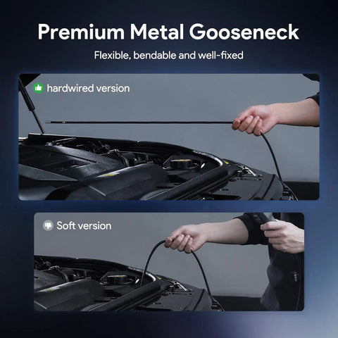 5 Inch Articulating Borescope With 1080P Inspection Camera And LED Light, flexible metal gooseneck probe for car engine inspection