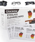 Giaceaw eyeglass cleaning wipes box, 500-count, individually wrapped, pre-moistened for glasses and screens.