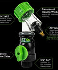Water Heater Sediment Removal Tool Kit for Electric and Gas Heaters, Easy DIY Flush, control valve with transparent window.