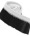 Heavy Duty Cnc Router Shoe Brush Strip And Engraving Spindle Motor Dust Guard With Quick Snap Fit For Blazing Woodchip Removal And Flawless Shop Cleanup On Benchtop Gear shown coiled with black bristles.