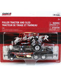 Packaging of One Sixty Fourth Magnum Red Rumbler Pulling Tractor With Sled For Collectors And Kids Three Plus Realistic Roll Bar