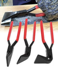 Heavy Duty Metal Bending Pliers With Straight 45 Degree And 90 Degree Jaws For Sheet Metal with red handles on a table