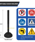 Workhorse 6 Pack Heavy Duty Sign Stands With Water Filled Base 41 Inch Adjustable Portable Sign Post Holders For Indoor Outdoor Display Safe Parking Store Warehouse And Commercial Use black stand with 13 3/16 inch base