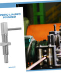 Tough Stainless Steel L Shaped Lock Stop Pin Secure Cabinet Appliance Latch Pin With Easy Slide Handle For Heavy Duty Industrial Automotive Tasks And No Sweat Install with spring-loaded mechanism.